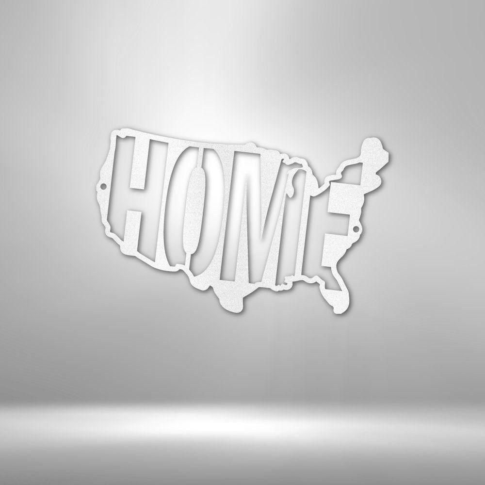 USA Home - Steel Sign Black / 12" Stock Giftinum
