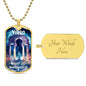 Virgo Zodiac Dog Tag Necklace Military Chain (Gold) / Yes Jewelry Giftinum