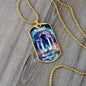 Virgo Zodiac Dog Tag Necklace Military Chain (Silver) / No Jewelry Giftinum