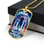 Virgo Zodiac Dog Tag Necklace Military Chain (Silver) / No Jewelry Giftinum