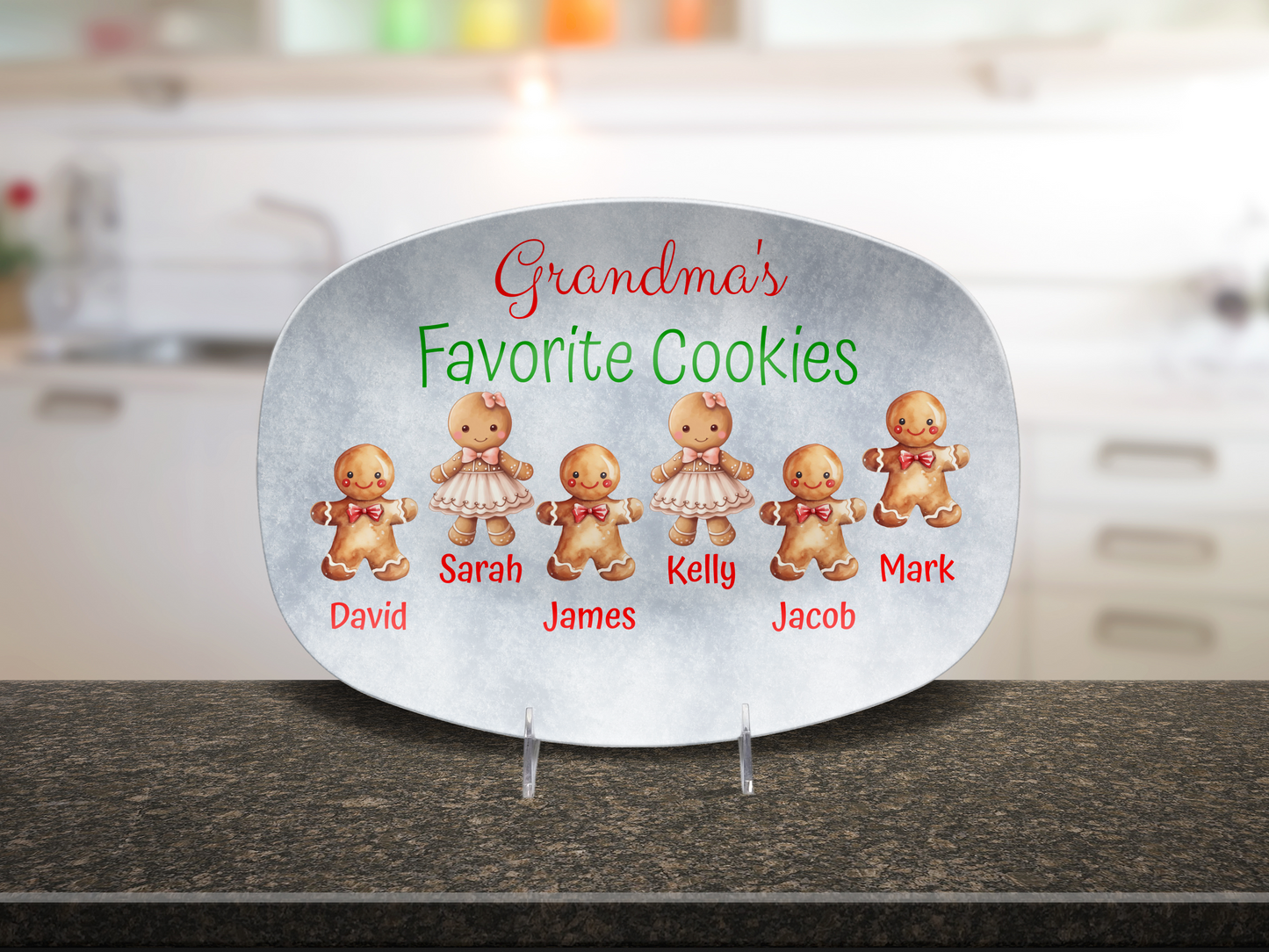 Custom Grandma's Favorite Cookie Plate Platter / Six Cookies Platter Giftinum