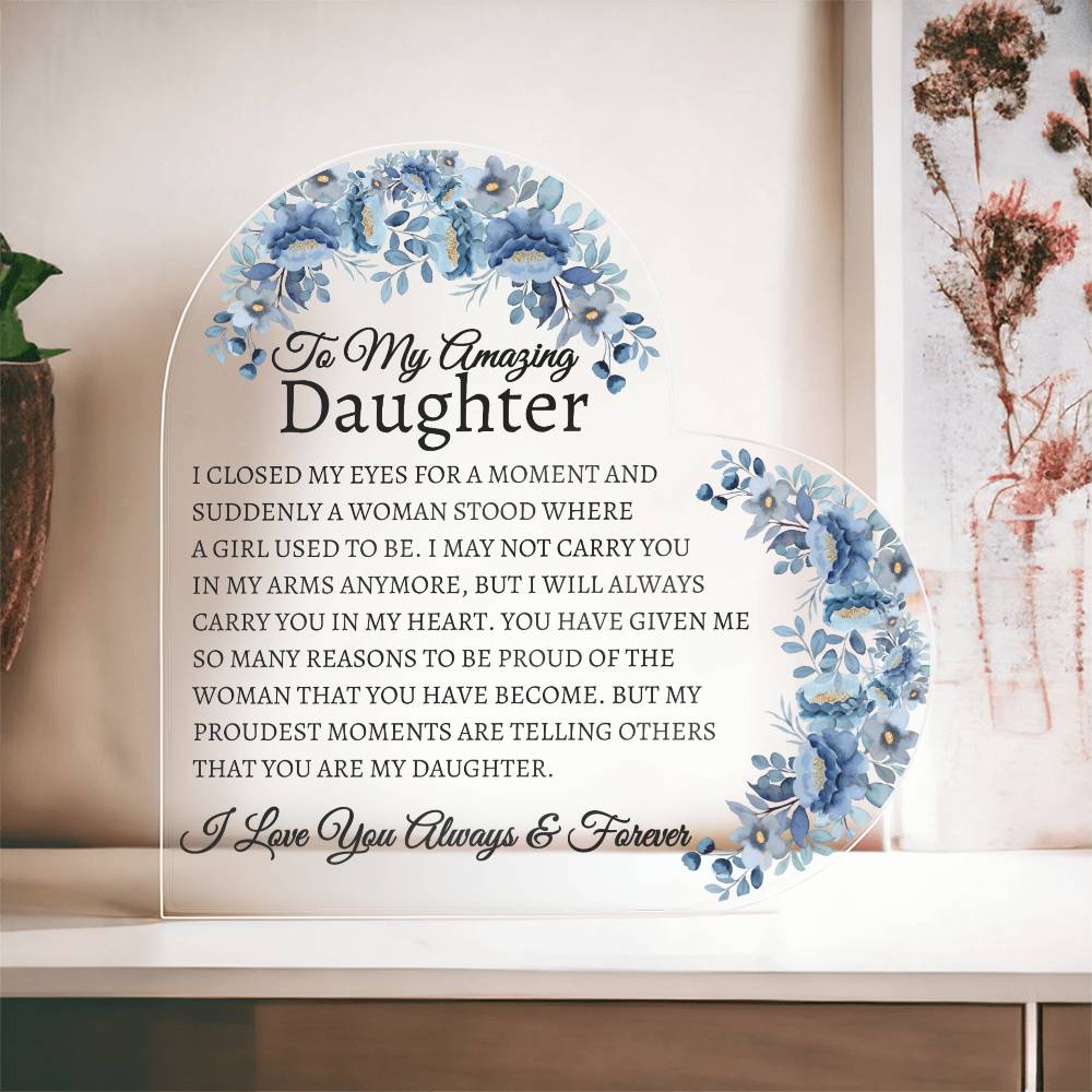 Amazing Daughter Acrylic Plaque | Closed my eyes Default Title Jewelry Giftinum