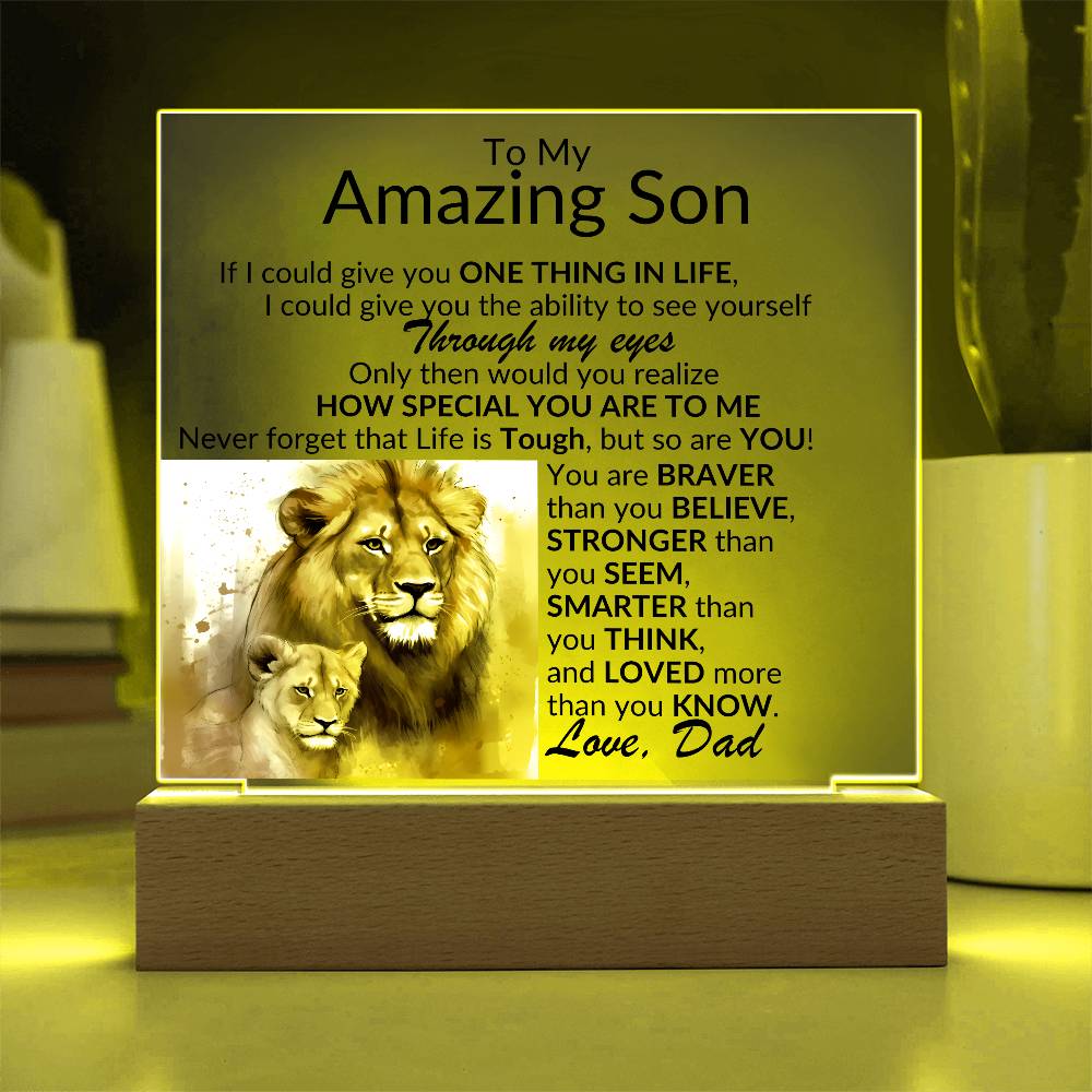 Amazing Son Acrylic Plaque | One thing in life (2) LED Corded Base Jewelry Giftinum