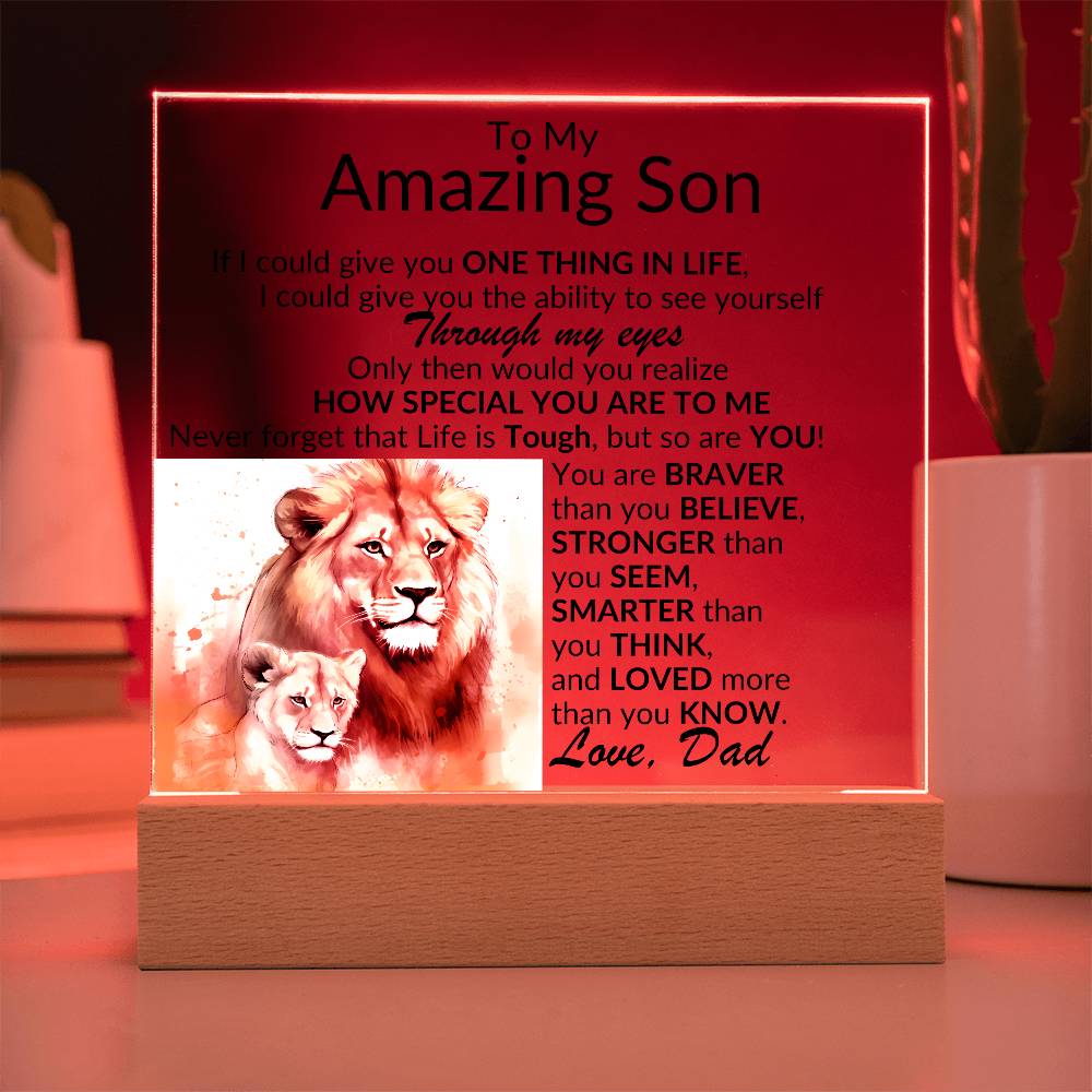 Amazing Son Acrylic Plaque | One thing in life (2) LED Corded Base Jewelry Giftinum