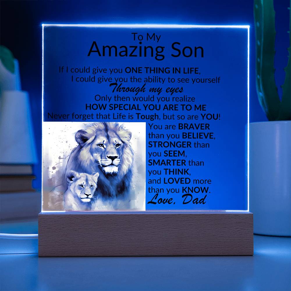 Amazing Son Acrylic Plaque | One thing in life (2) LED Corded Base Jewelry Giftinum