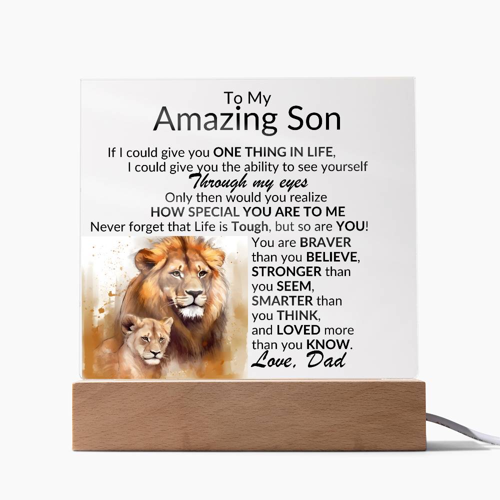 Amazing Son Acrylic Plaque | One thing in life (2) LED Corded Base Jewelry Giftinum