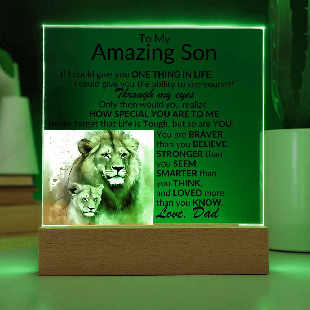 Amazing Son Acrylic Plaque | One thing in life (2) Battery Powered LED Base Jewelry Giftinum
