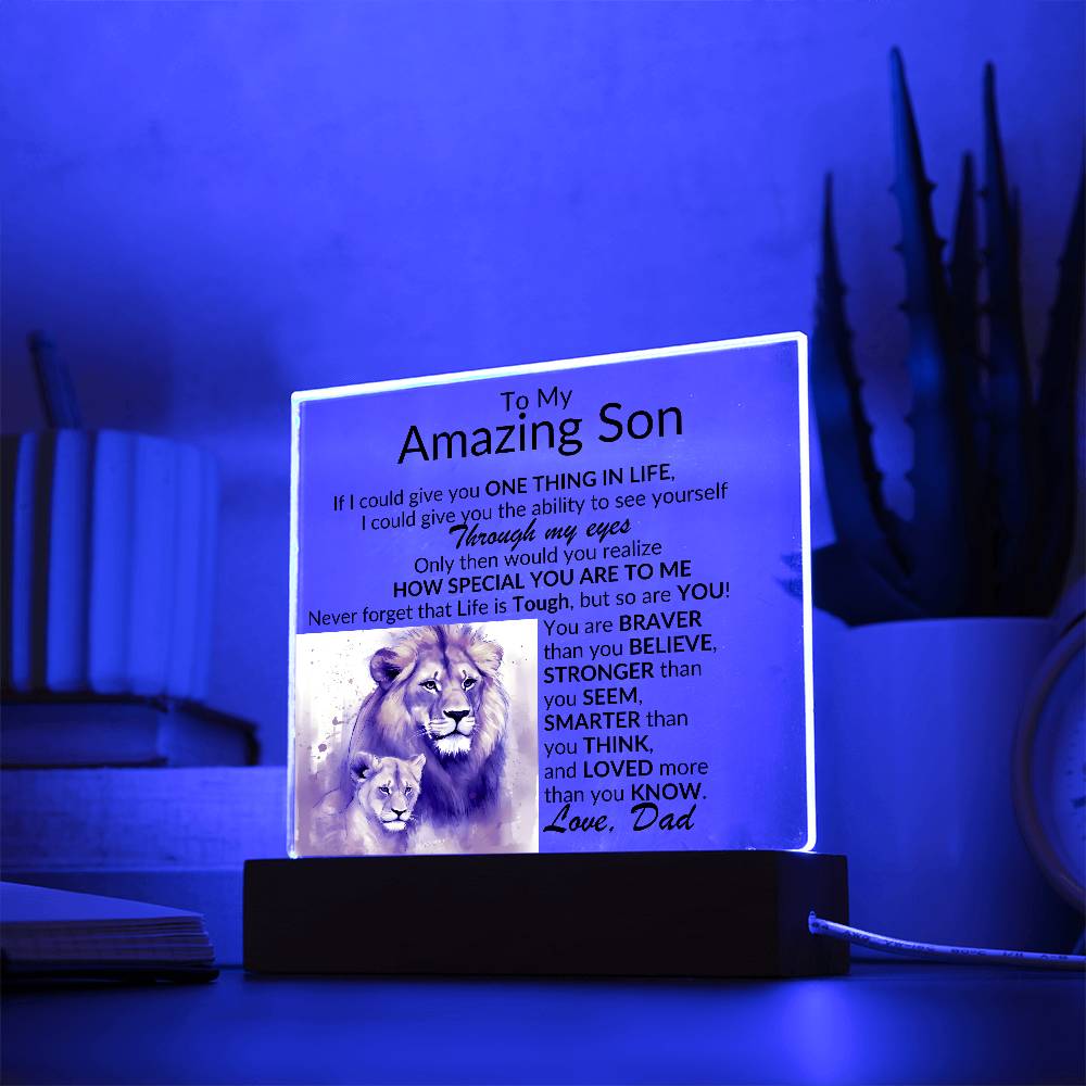 Amazing Son Acrylic Plaque | One thing in life (2) LED Corded Base Jewelry Giftinum