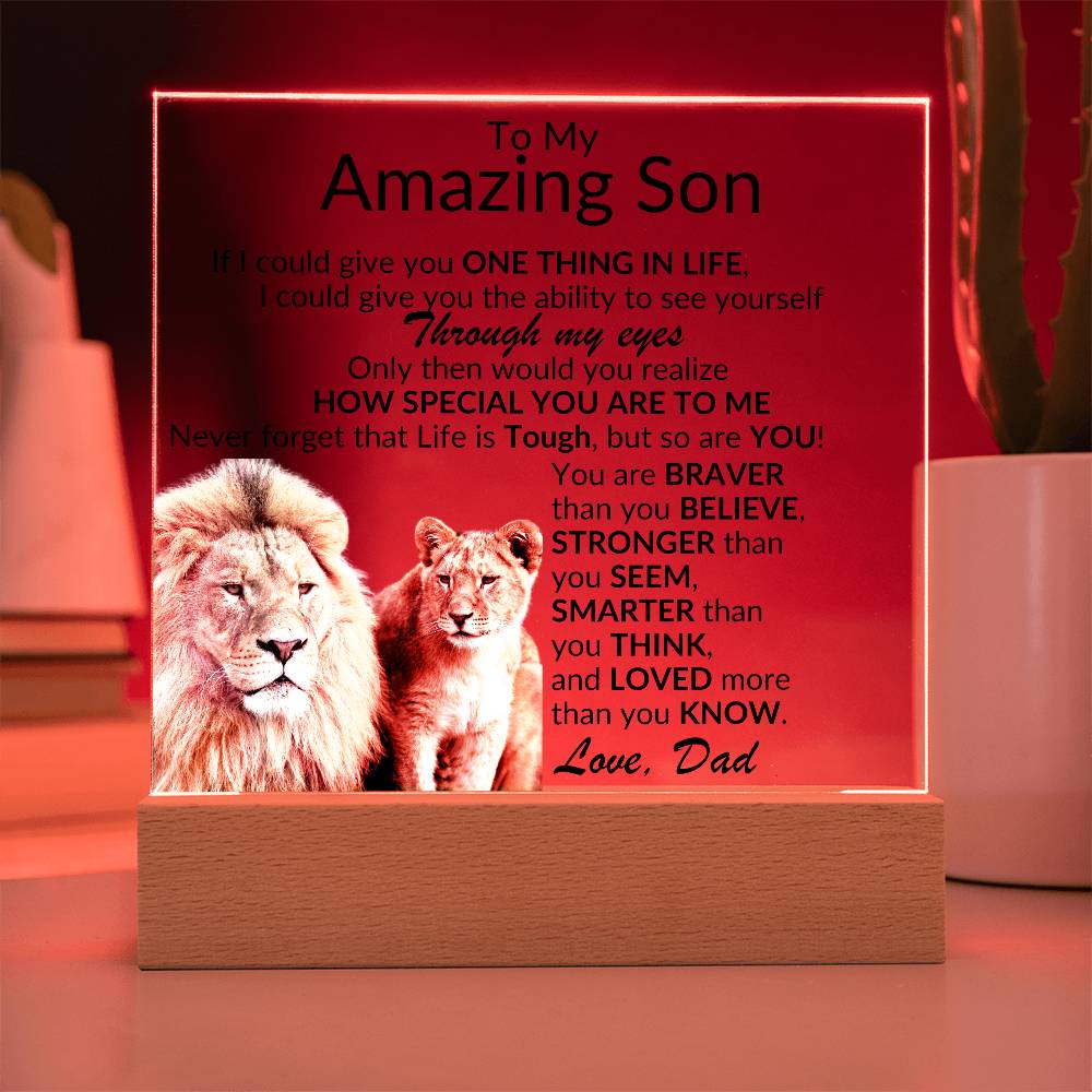 Amazing Son Acrylic Plaque | One thing in life LED Corded Base Jewelry Giftinum