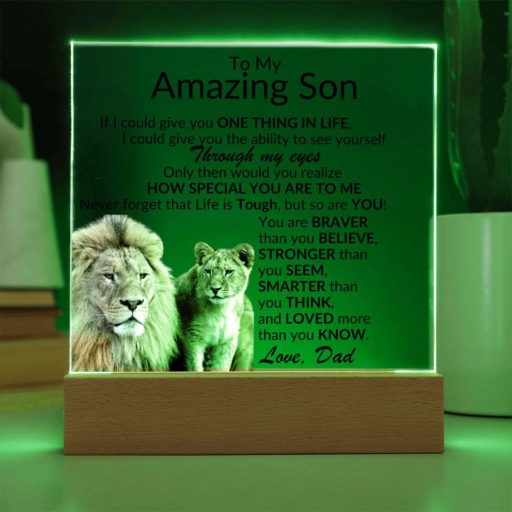 Amazing Son Acrylic Plaque | One thing in life Battery Powered LED Base Jewelry Giftinum