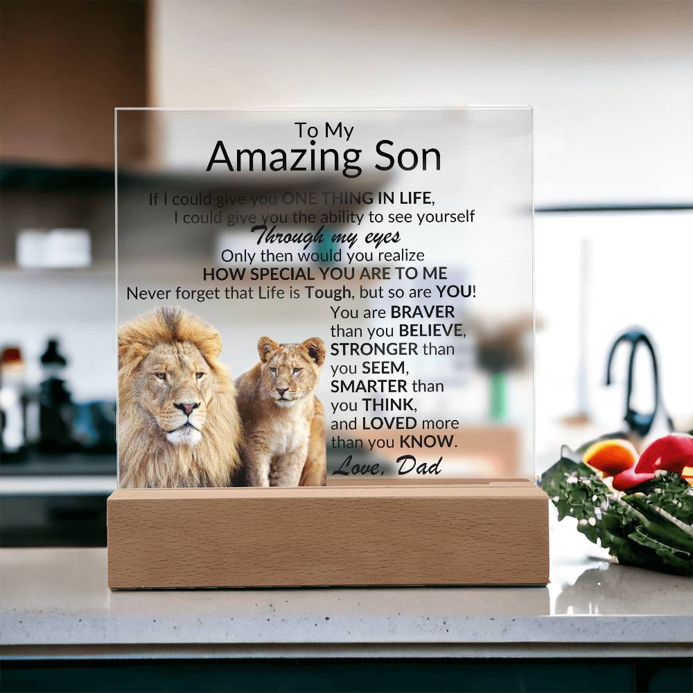 Amazing Son Acrylic Plaque | One thing in life LED Corded Base Jewelry Giftinum