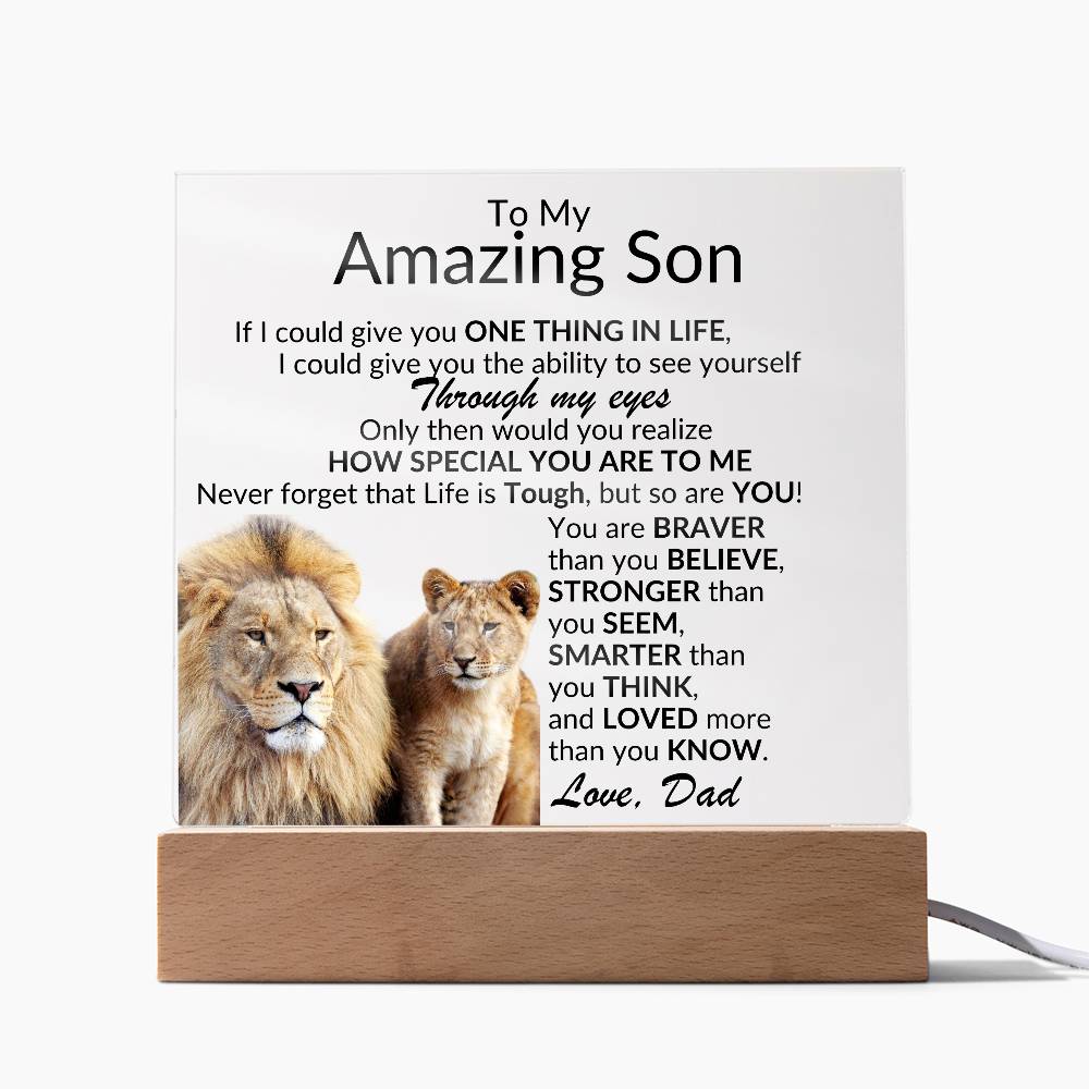 Amazing Son Acrylic Plaque | One thing in life LED Corded Base Jewelry Giftinum