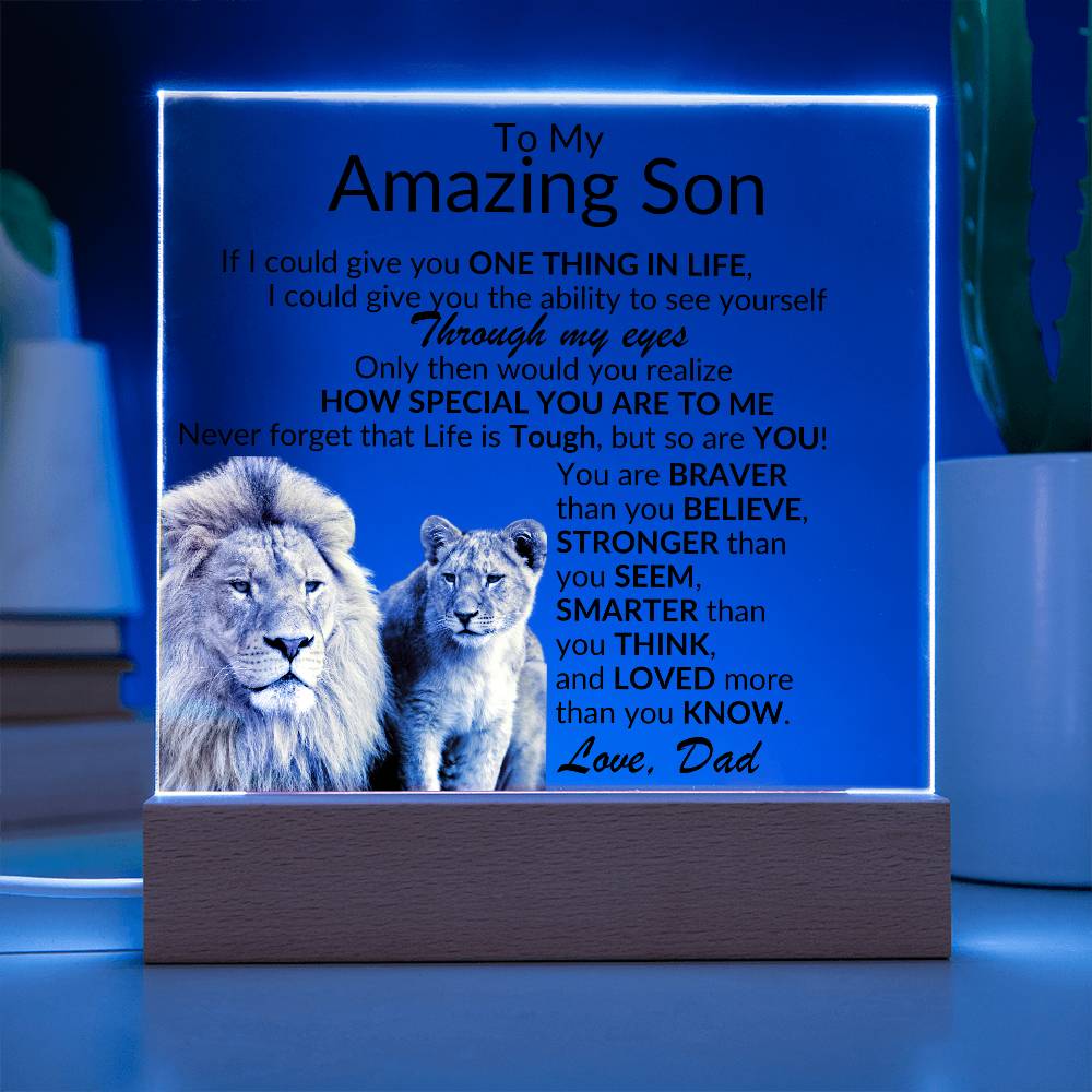 Amazing Son Acrylic Plaque | One thing in life LED Corded Base Jewelry Giftinum