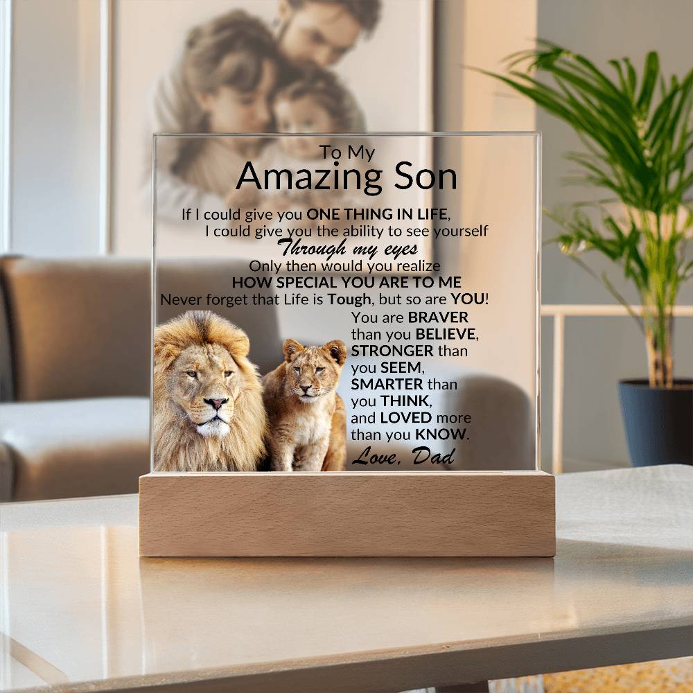 Amazing Son Acrylic Plaque | One thing in life LED Corded Base Jewelry Giftinum