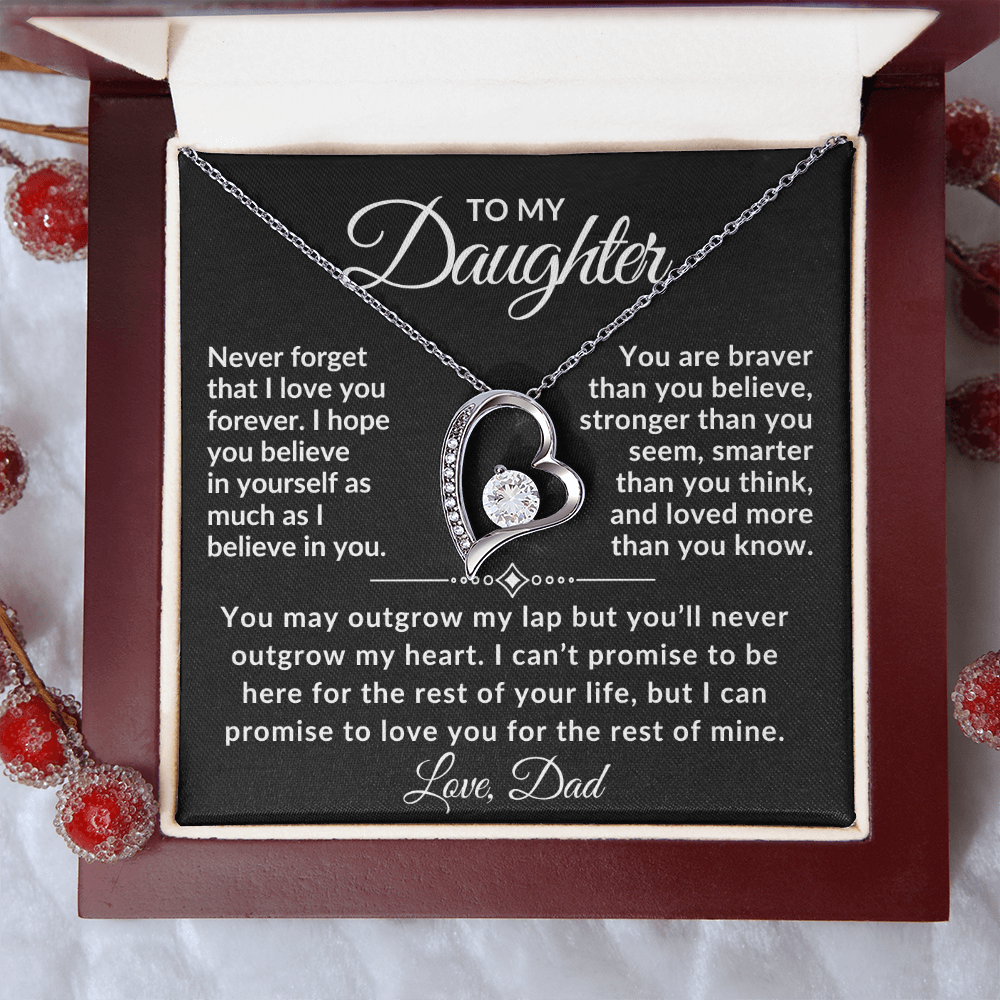 Dad to Daughter Necklace - Never Forget That I Love You