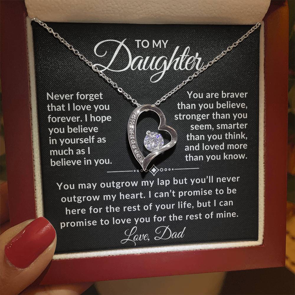 Dad to Daughter Necklace - Never Forget That I Love You