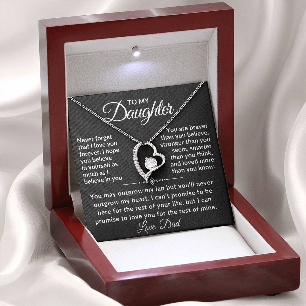 Dad to Daughter Necklace - Never Forget That I Love You