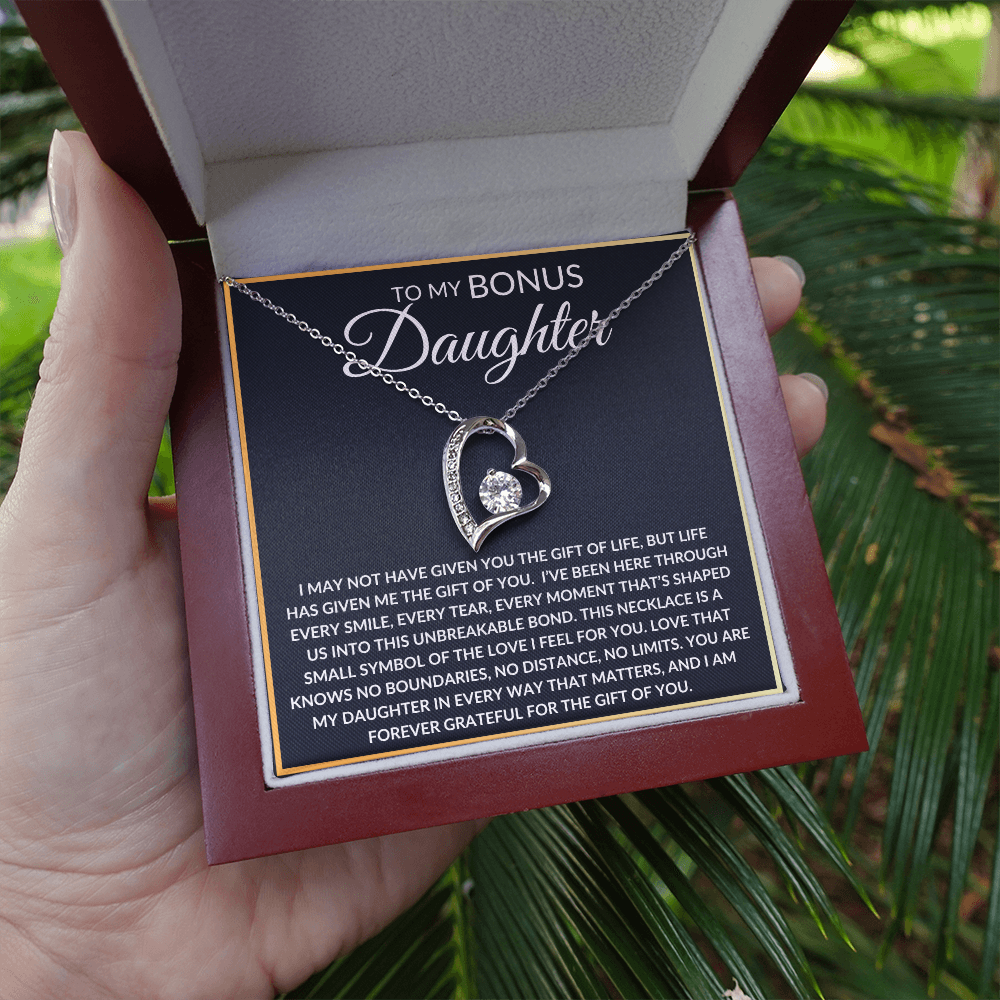 To My Bonus Daughter Necklace – A Symbol of Our Unbreakable Bond