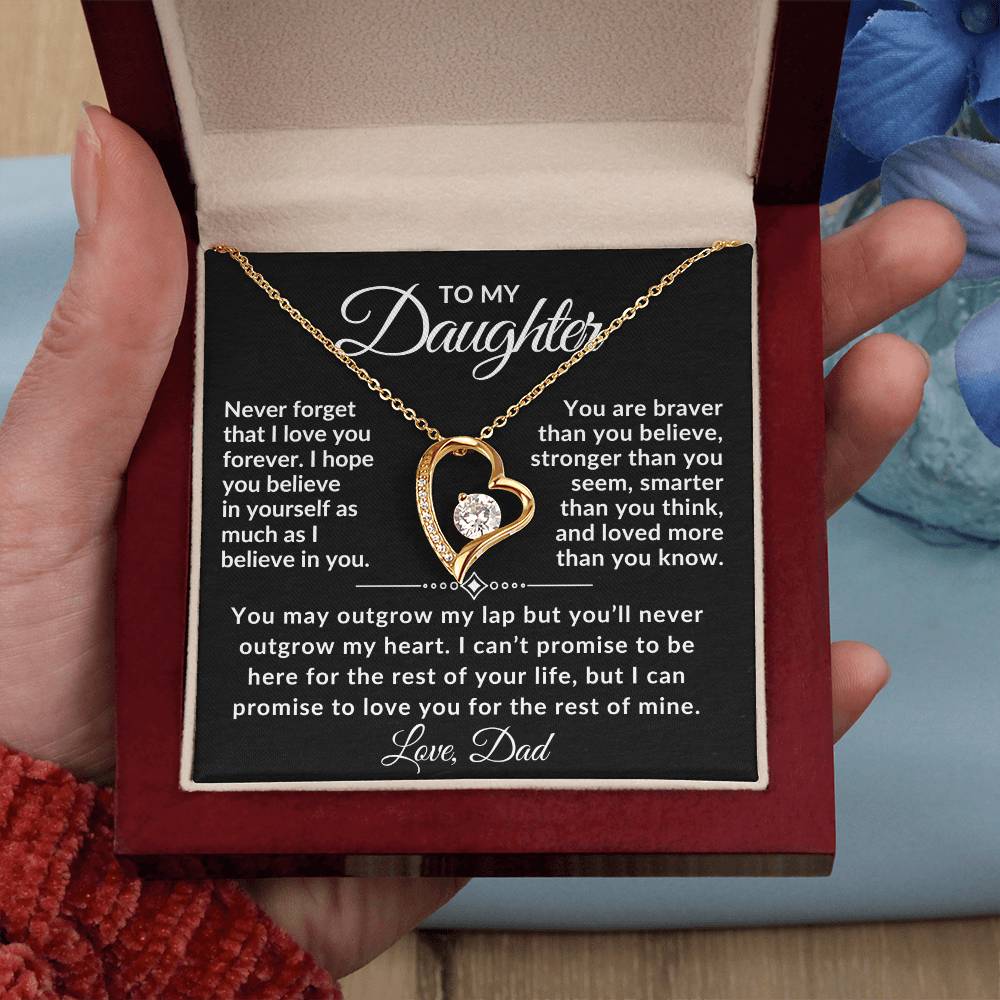 Dad to Daughter Necklace - Never Forget That I Love You