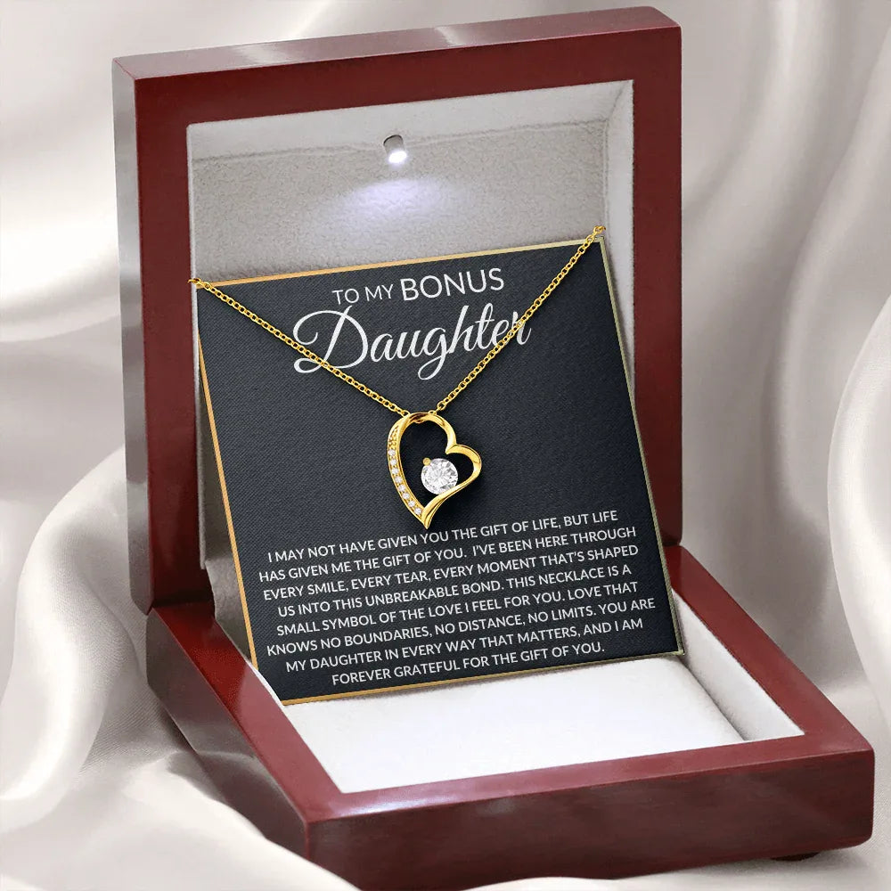 To My Bonus Daughter Necklace – A Symbol of Our Unbreakable Bond - Giftinum