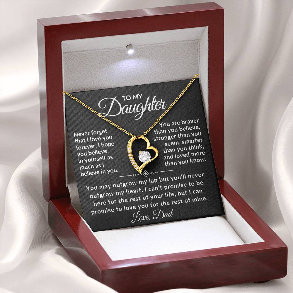 Dad to Daughter Necklace - Never Forget That I Love You