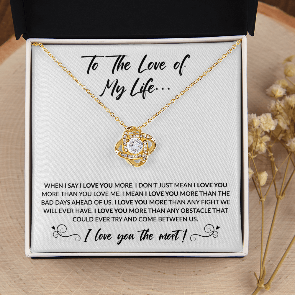 The Love of My Life Necklace - I love you most 18K Yellow Gold Finish / Standard Box Jewelry Giftinum