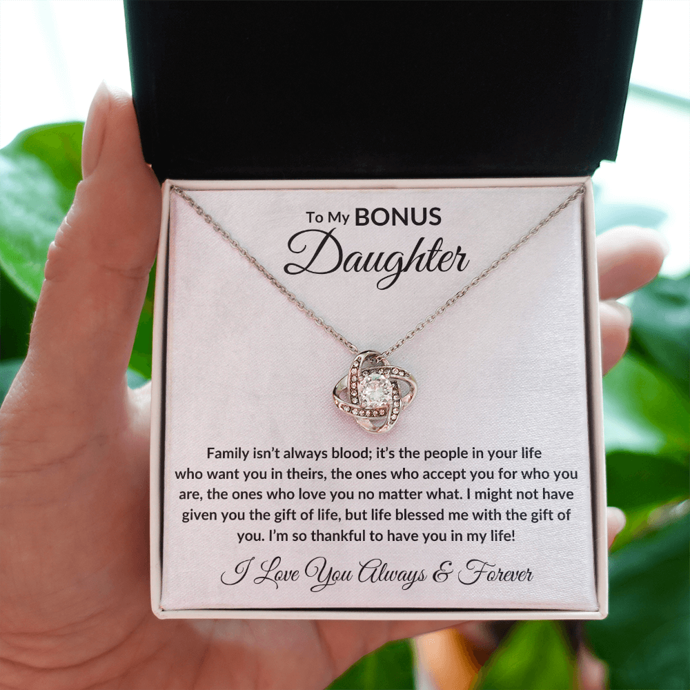 Bonus Daughter Necklace - Family Isn't About Blood.