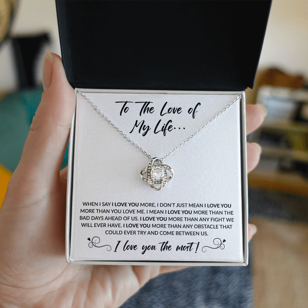The Love of My Life Necklace - I love you most 14K White Gold Finish / Standard Box Jewelry Giftinum
