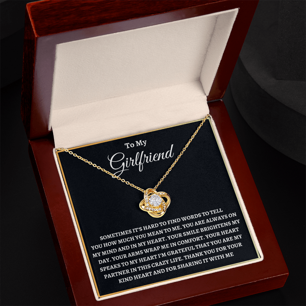 To My Girlfriend Necklace - "Hard To Find The Words" 14K White Gold Finish / Standard Box Jewelry Giftinum