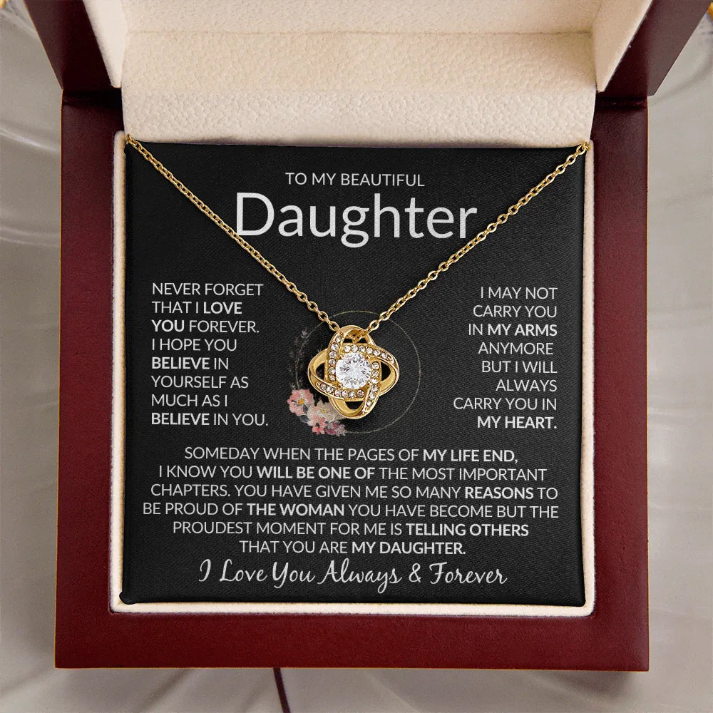 Beautiful Daughter Necklace - "Pages Of My Life End" - Giftinum