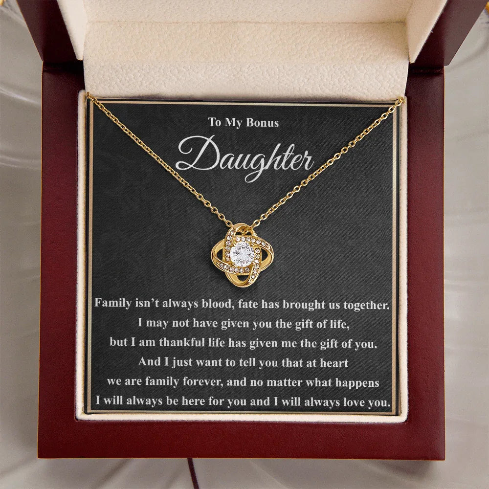 To My Bonus Daughter Necklace - "Family isn't always blood" - Giftinum