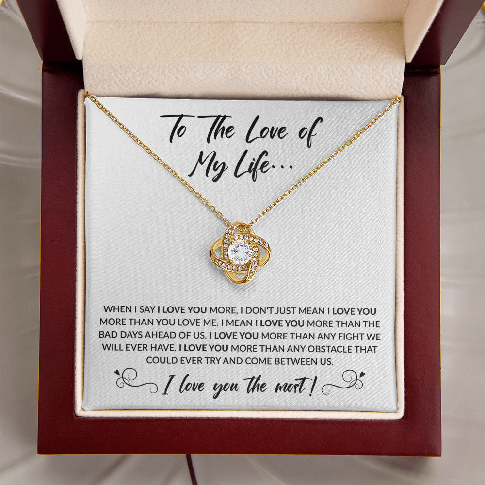 The Love of My Life Necklace - I love you most 14K White Gold Finish / Standard Box Jewelry Giftinum