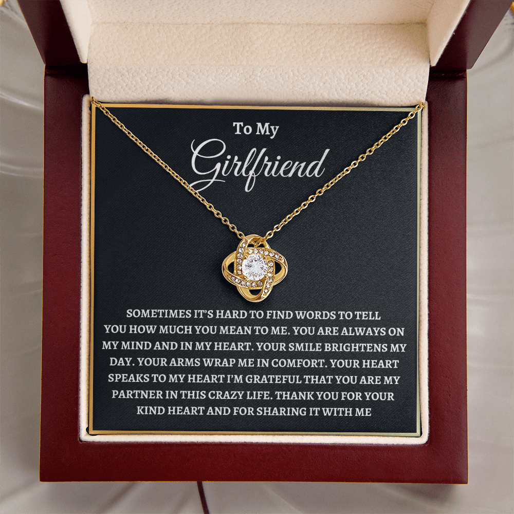To My Girlfriend Necklace - "Hard To Find The Words" 14K White Gold Finish / Standard Box Jewelry Giftinum