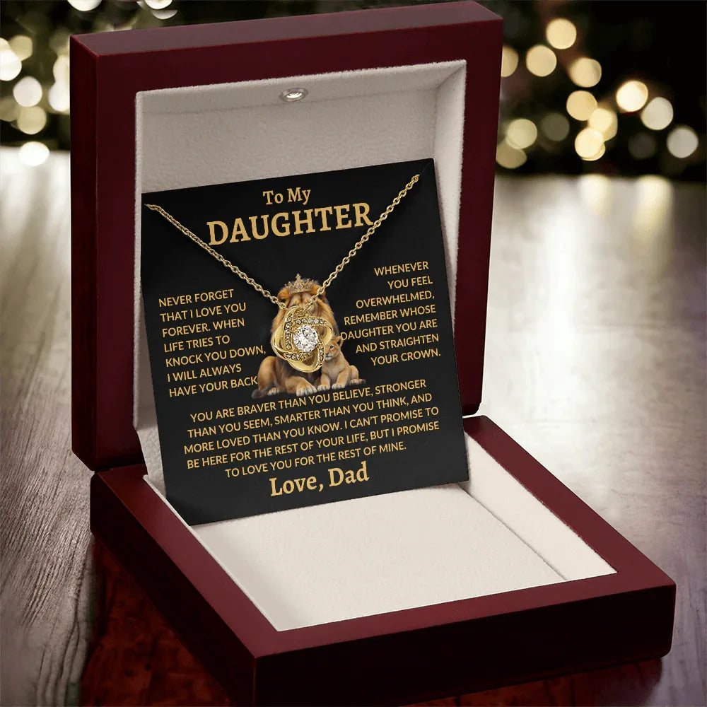 To My Daughter Necklace - "Straighten Your Crown" - Giftinum