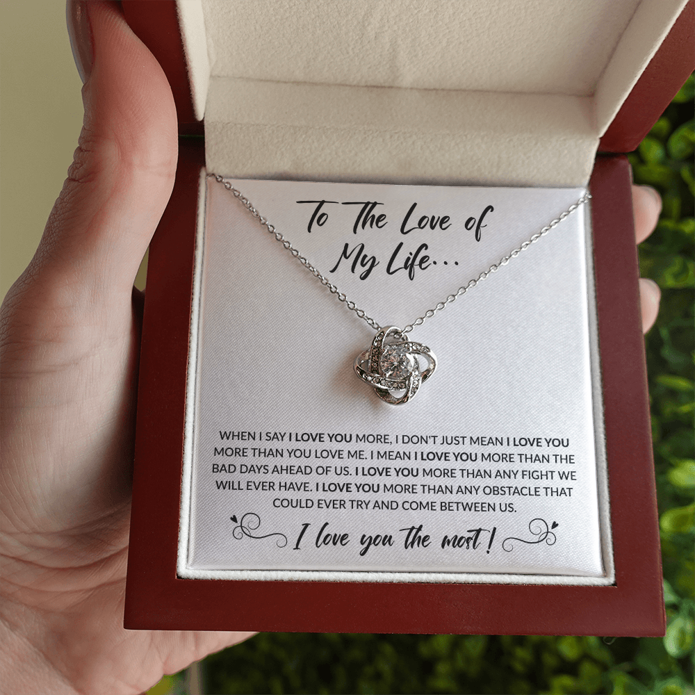 The Love of My Life Necklace - I love you most 14K White Gold Finish / Standard Box Jewelry Giftinum