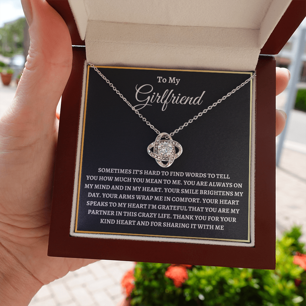 To My Girlfriend Necklace - "Hard To Find The Words" 14K White Gold Finish / Standard Box Jewelry Giftinum