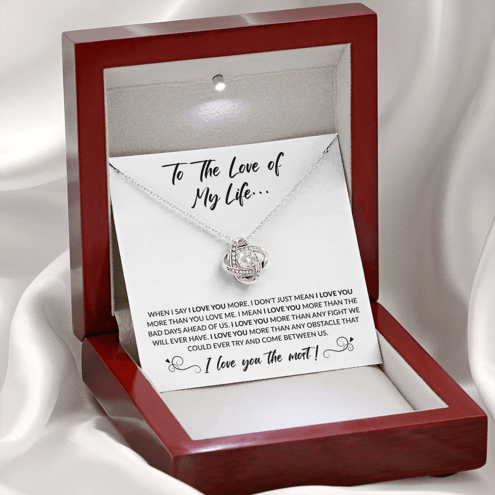 The Love of My Life Necklace - I love you most 14K White Gold Finish / Luxury Box Jewelry Giftinum