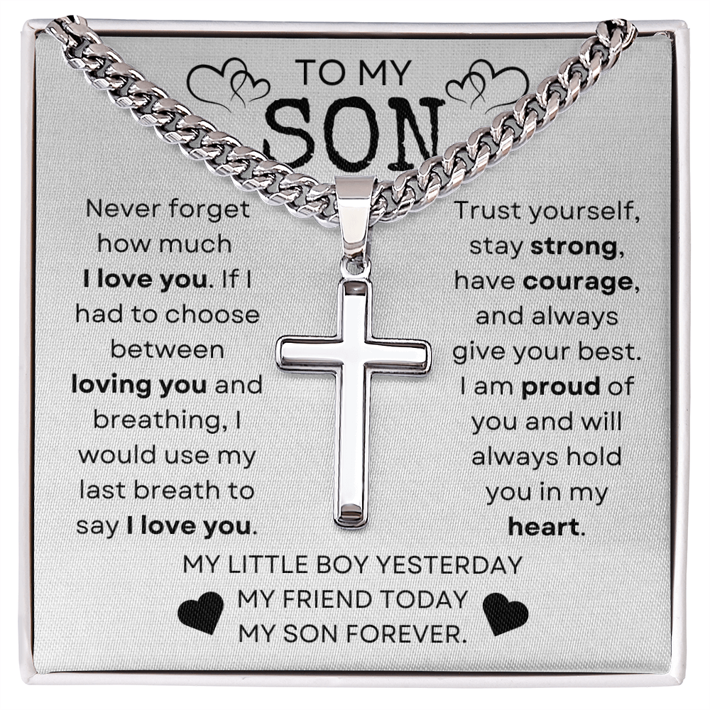 My Son Cross Necklace - Trust Yourself