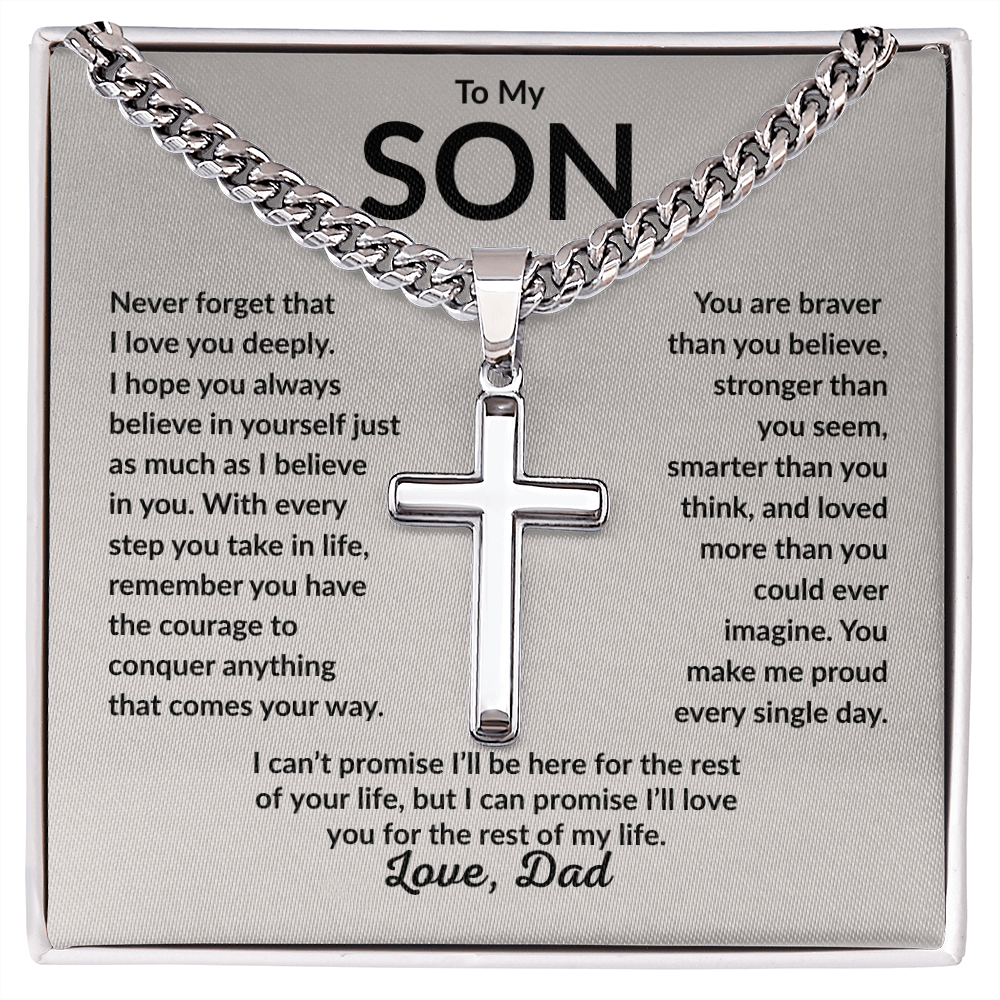 To My Son Cross Necklace Gift | A Father’s Love That Lasts Forever