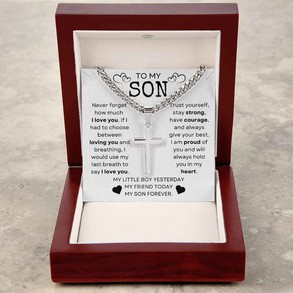 My Son Cross Necklace - Trust Yourself