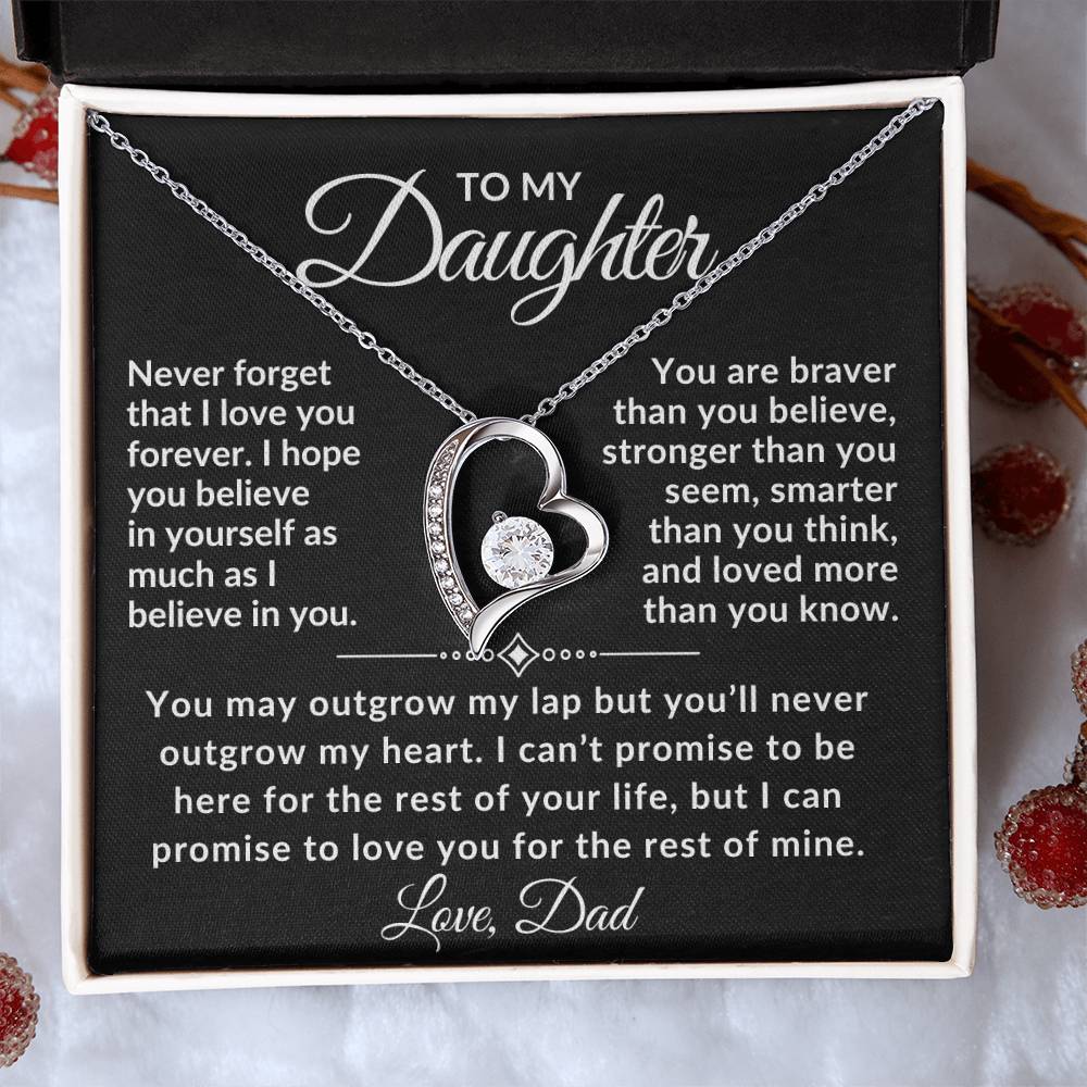 Dad to Daughter Necklace - Never Forget That I Love You