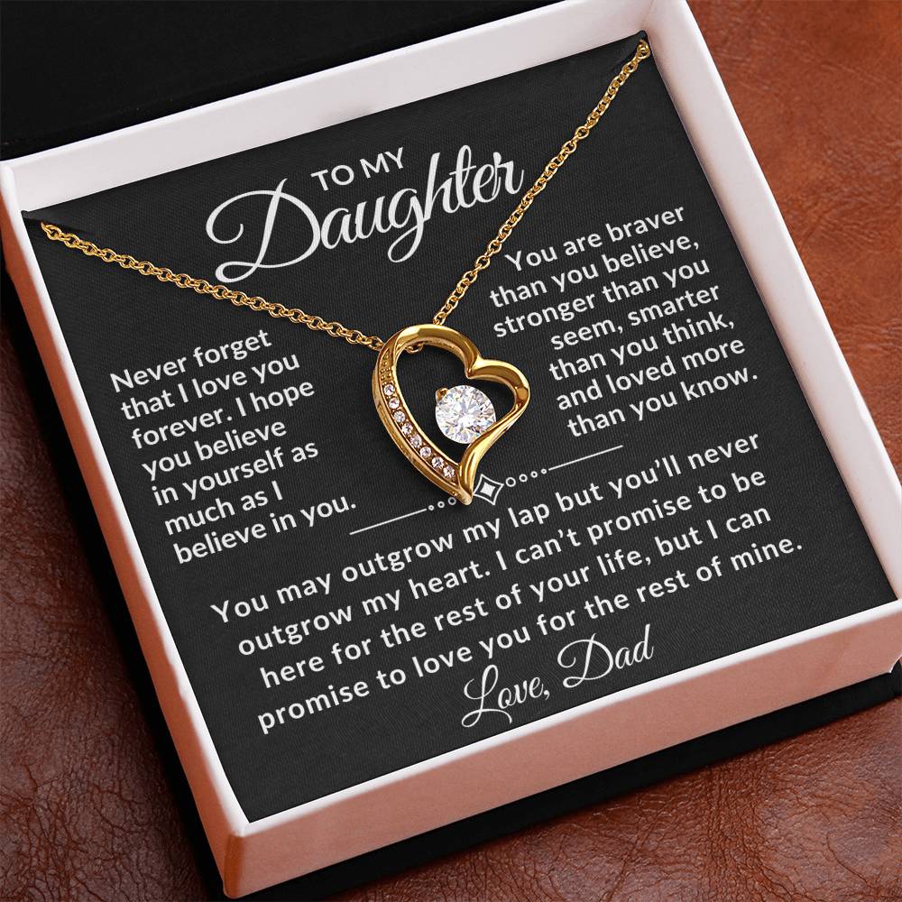 Dad to Daughter Necklace - Never Forget That I Love You