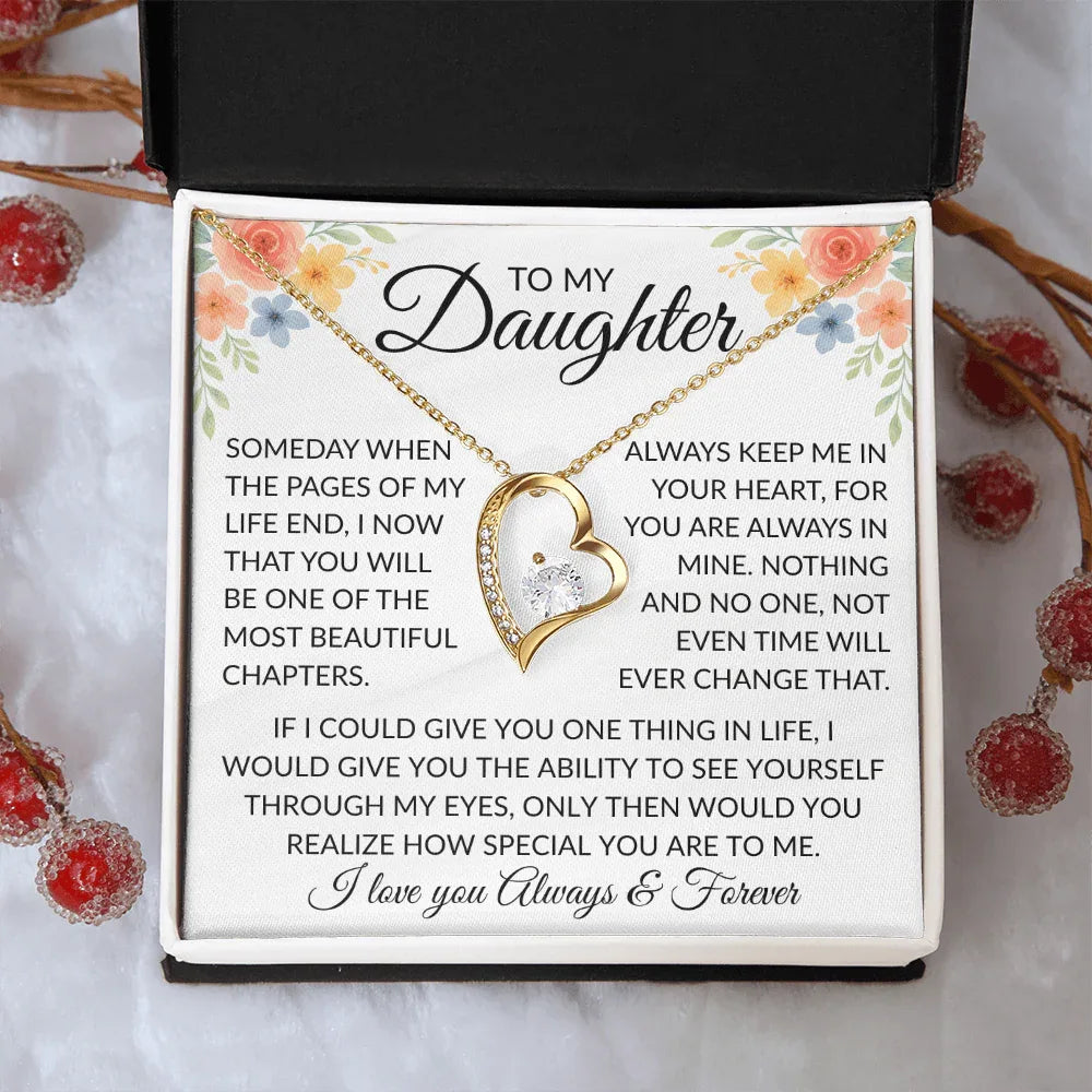 To My Daughter | Someday When the Pages of My Life End Necklace - Giftinum