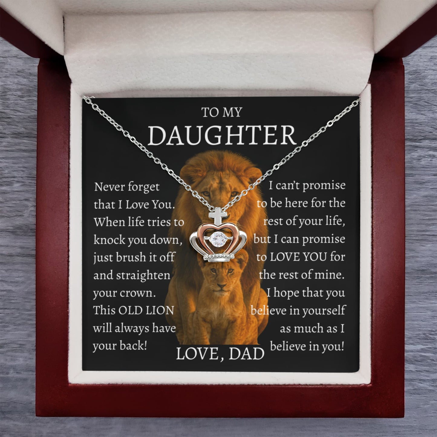 To My Daughter Crown Necklace - This Old Lion