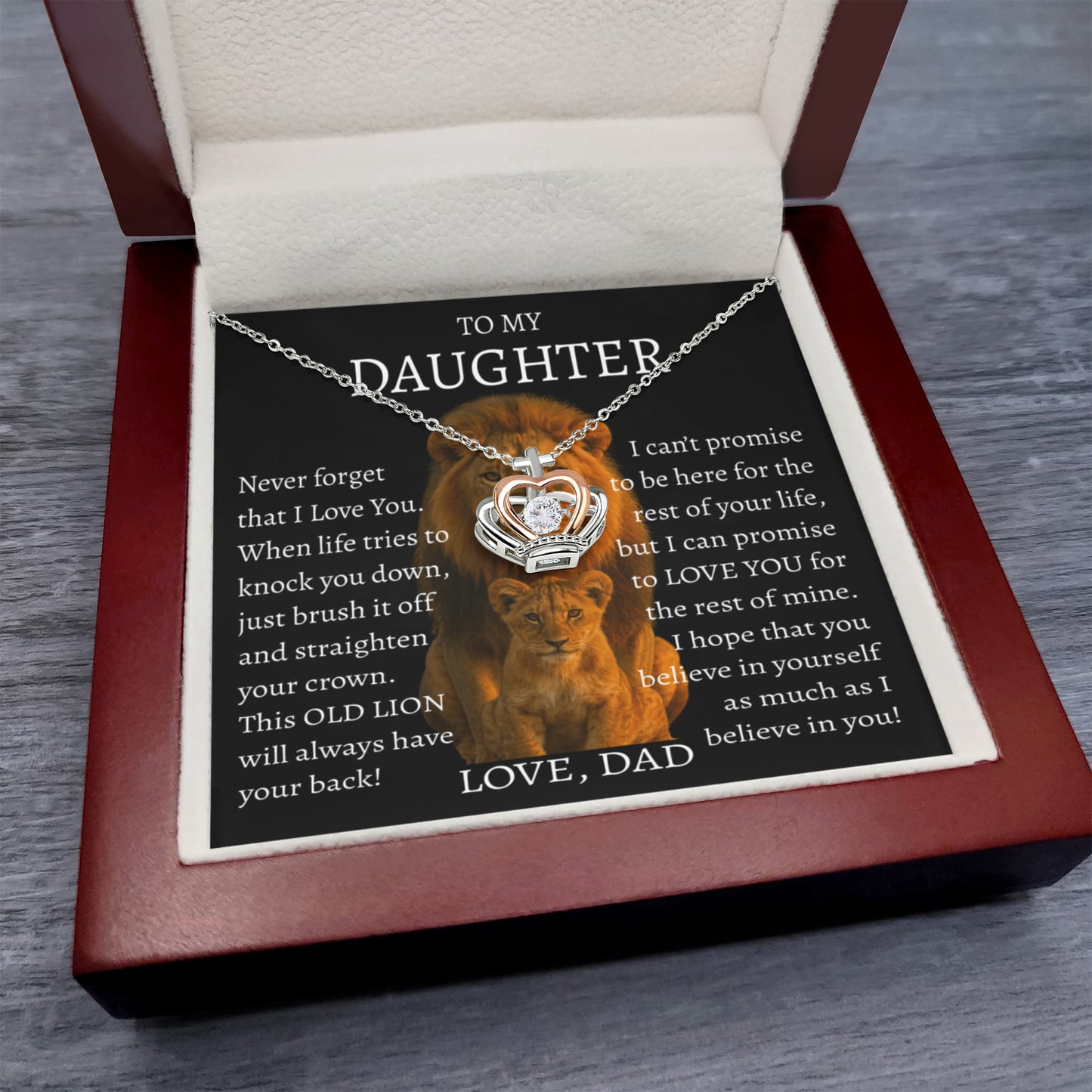 To My Daughter Crown Necklace - This Old Lion