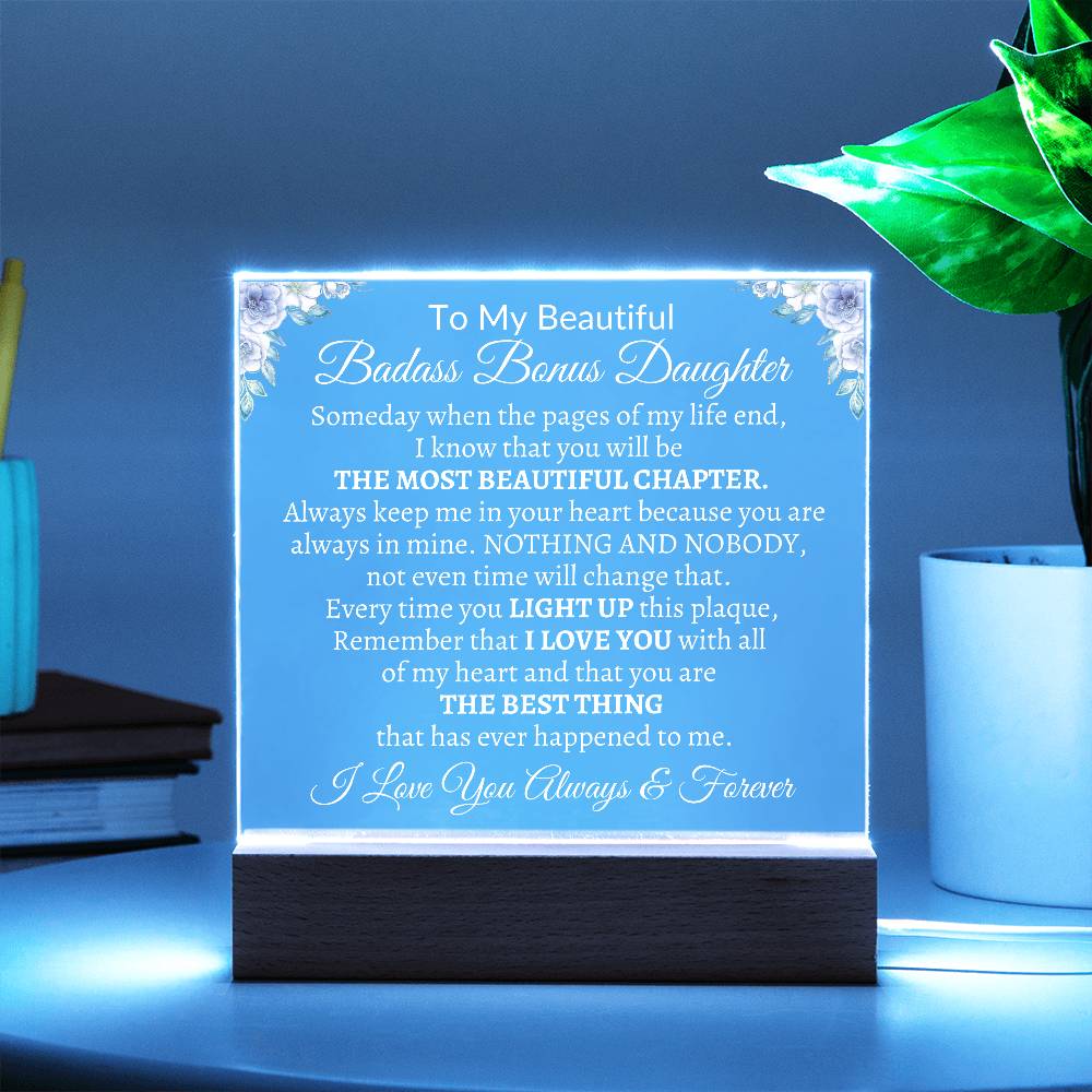 Badass Bonus Daughter | Best Chapter - w LED Corded Base Acrylic Giftinum