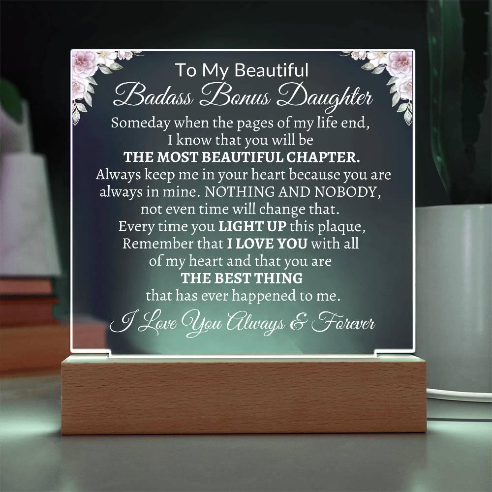 Badass Bonus Daughter | Best Chapter - w LED Corded Base Acrylic Giftinum