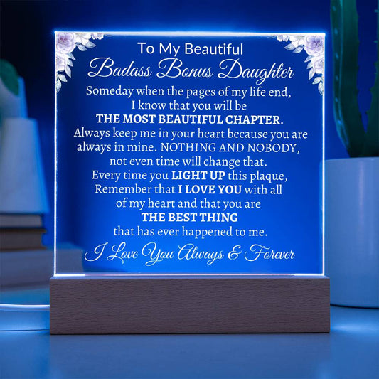 Badass Bonus Daughter | Best Chapter - w LED Corded Base Acrylic Giftinum