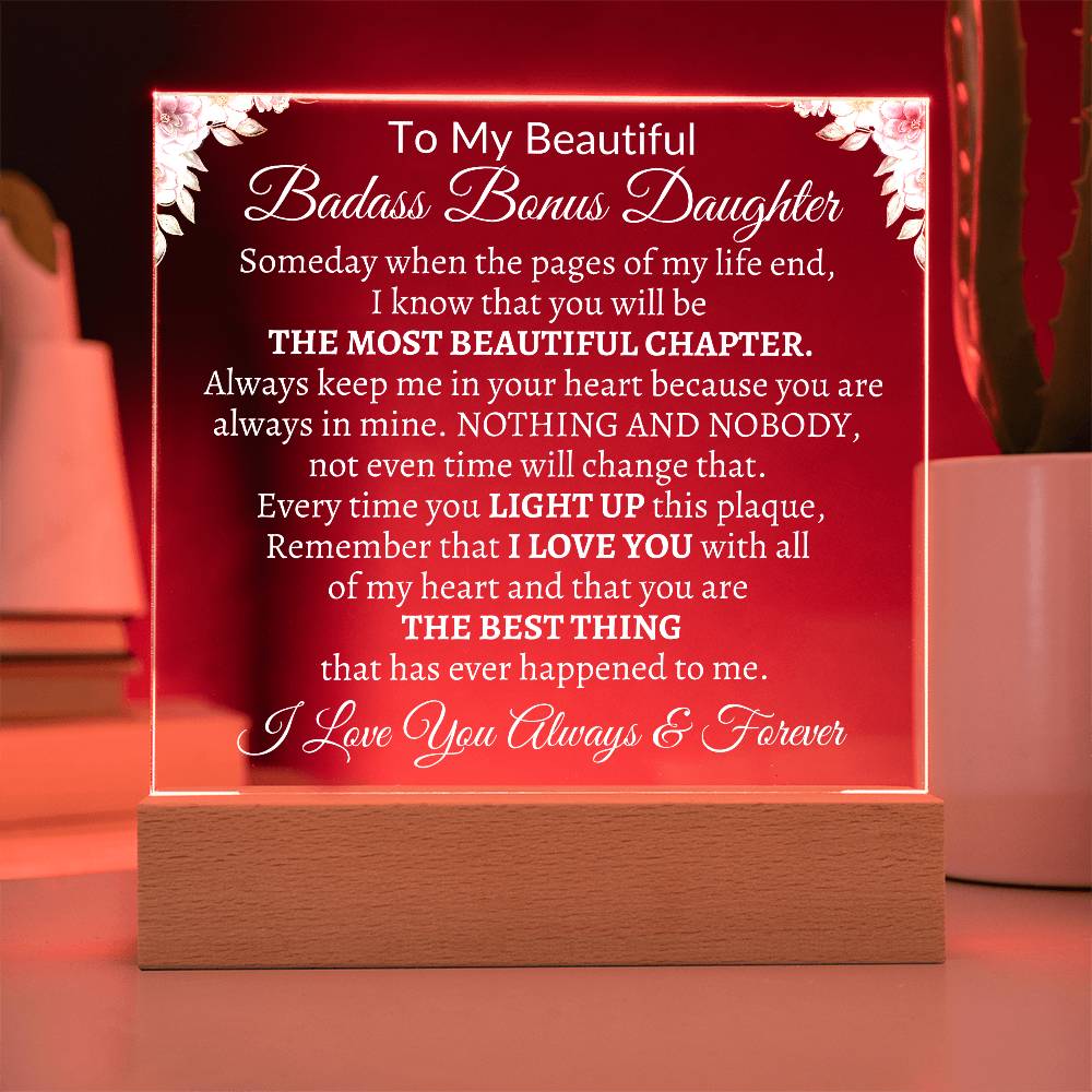 Badass Bonus Daughter | Best Chapter - w LED Corded Base Acrylic Giftinum