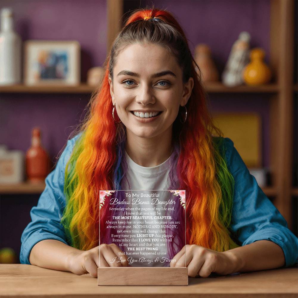 Badass Bonus Daughter | Best Chapter - w LED Corded Base Acrylic Giftinum